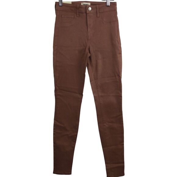 L'AGENCE Pants - L'agence Womens Marguerite Coated High Rise Skinny Jeans Brown Size 25